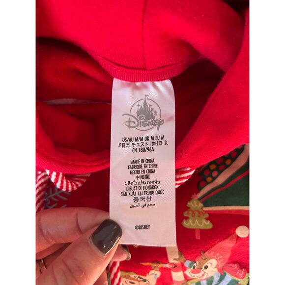 Disney Parks 2024 Mickey Mouse and Friends Christmas hoodie size M red - Picture 8 of 10